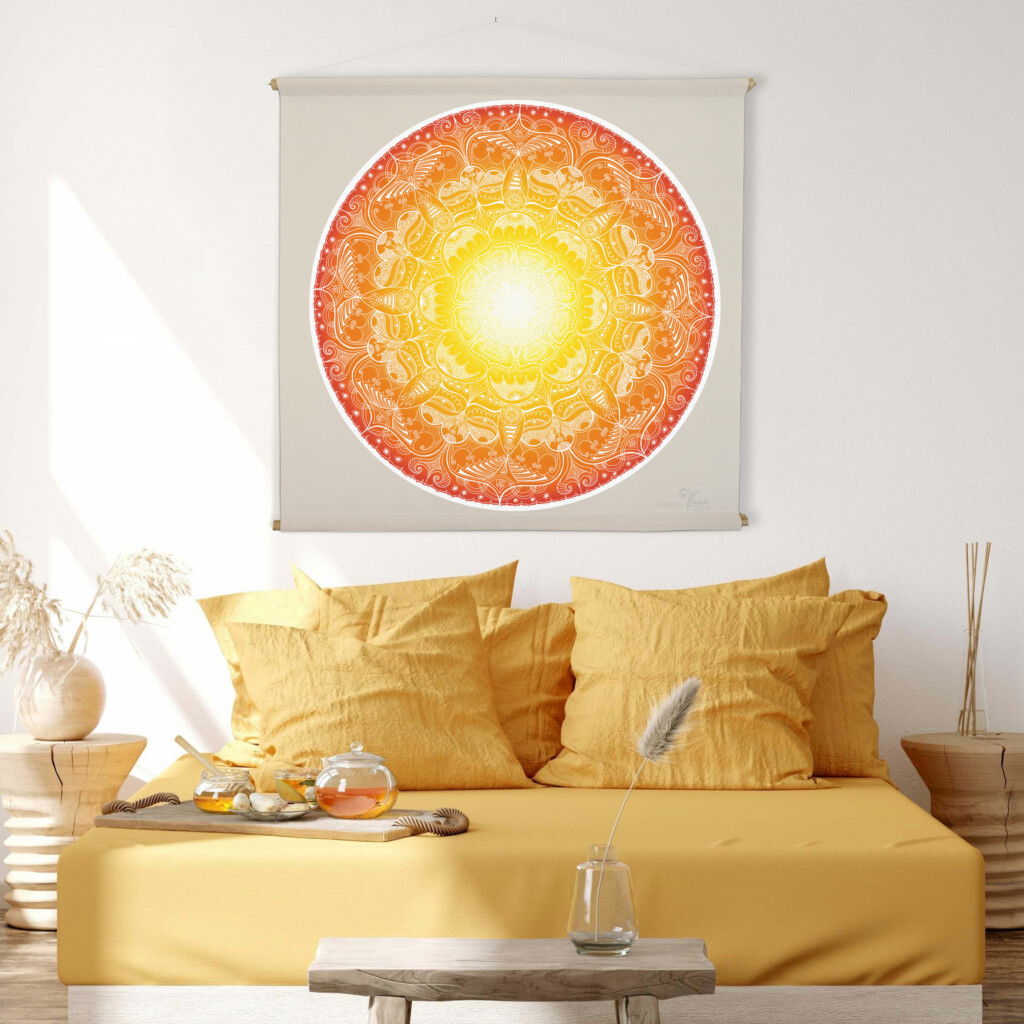 LOVELY HEAT Mandala Stoff-Wandbehang Yandala Yvonne Lamberty