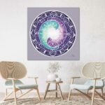 Mandala UNIVERSAL HARMONY YING und YANG Mandala Leinwanddruck, Wanddeko, Wandbehang Yandala Yvonne Lamberty