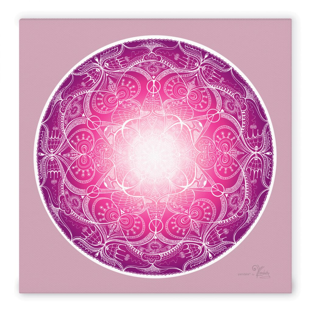 Mandala FREE YOUR LOVE Mandala Leinwanddruck, Wanddeko, Wandbehang Yandala Yvonne Lamberty