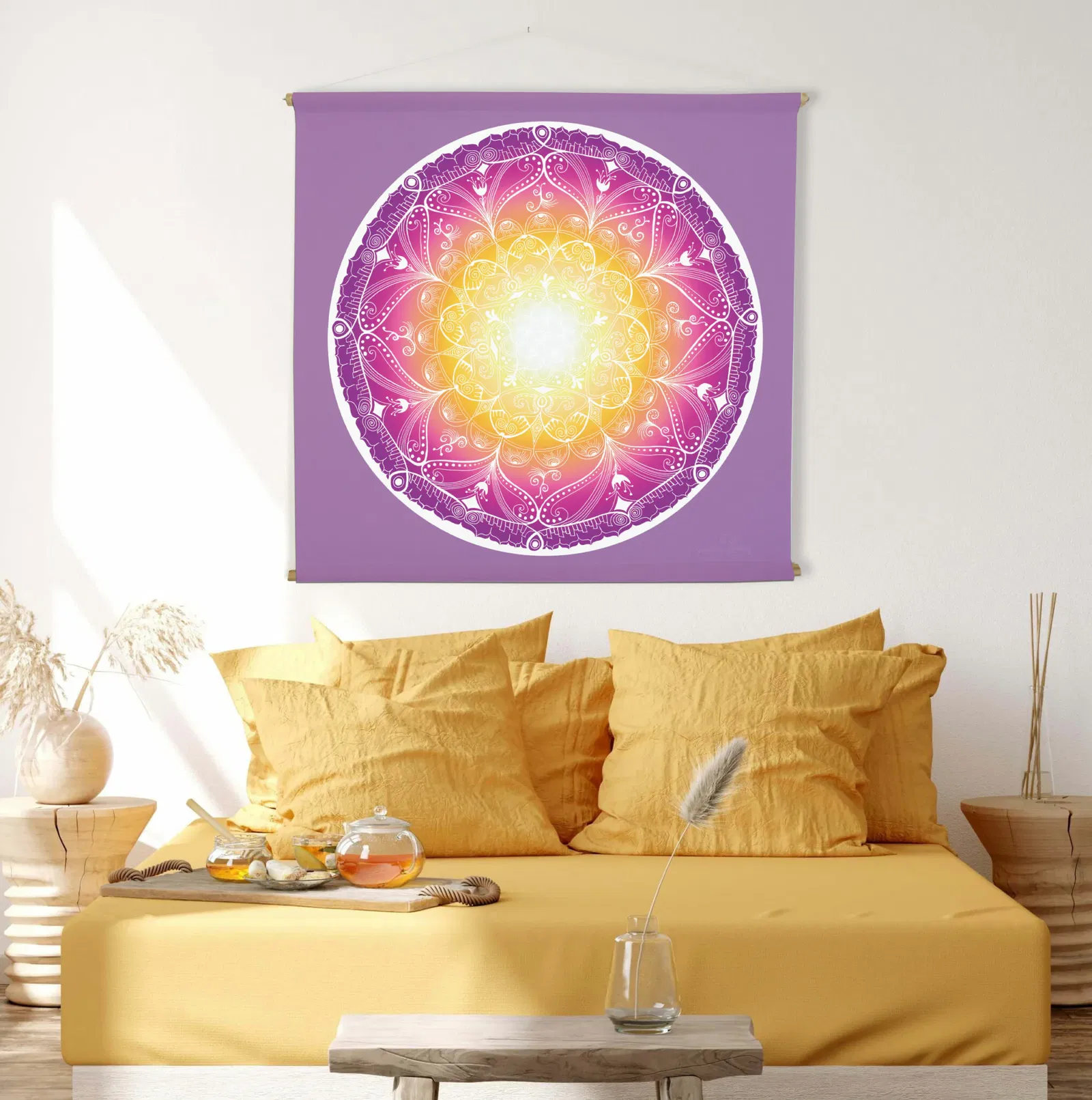 TREASURE YOUR INTUITION Wandbehang Yandala Mandala Yvonne Lamberty 2034x2048